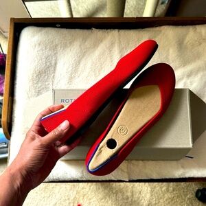 Rothy’s Flats in Red, Size 7, New In Box (NIB)